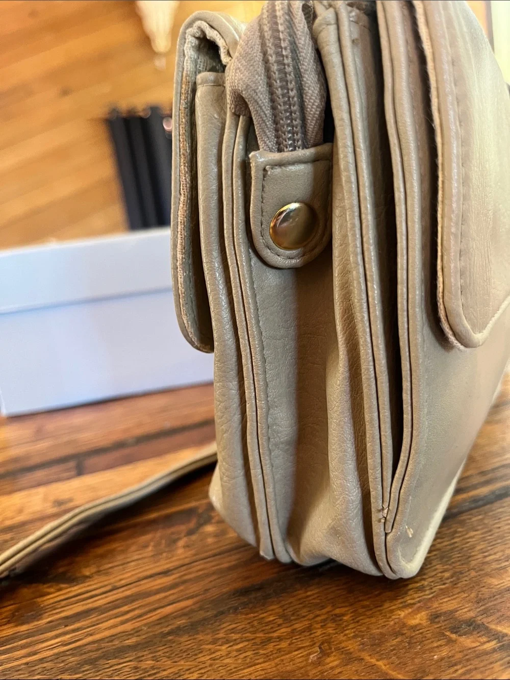 Rosetti Beige Crossbody Bag with Gold Hardware